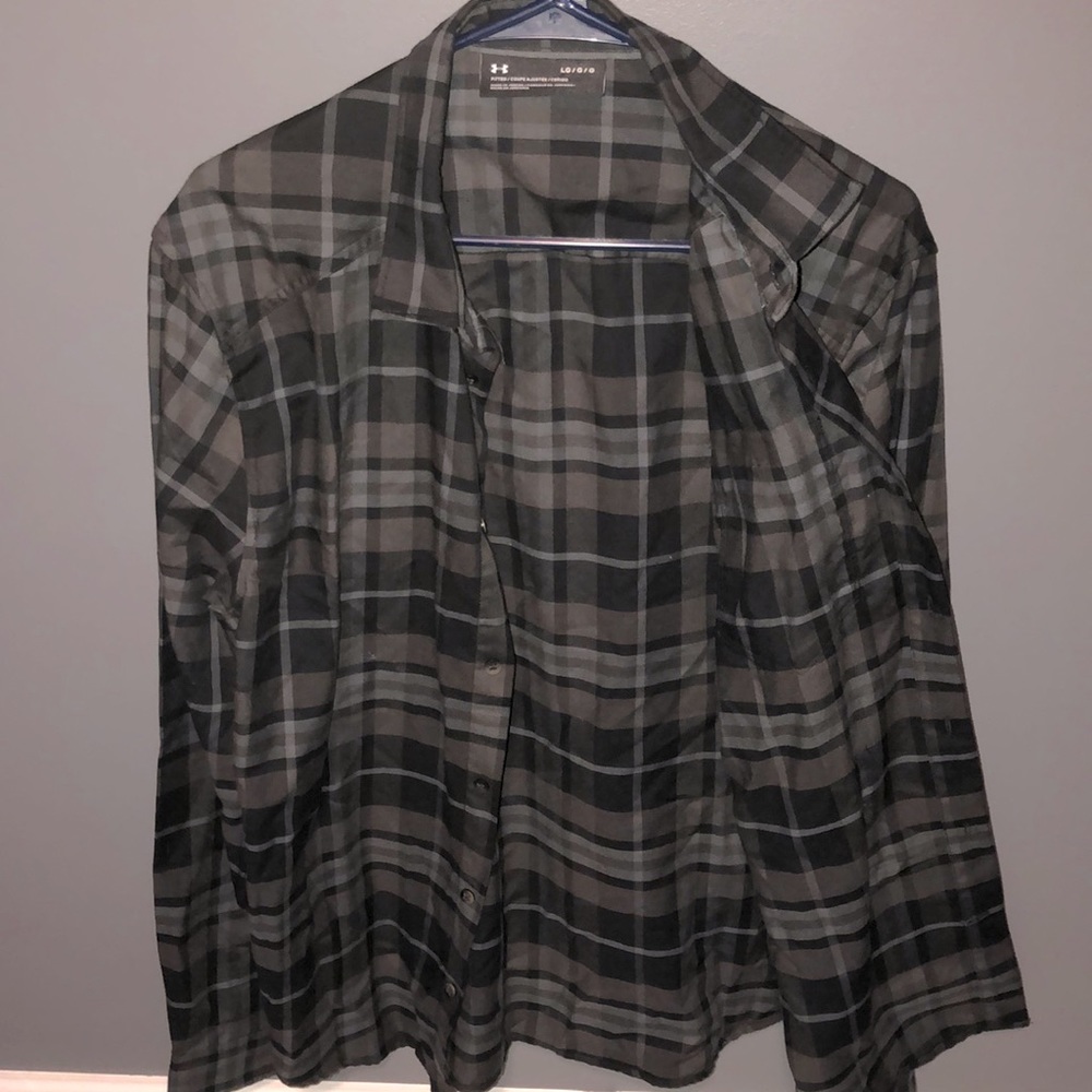 Under Armor plaid button down; size LG